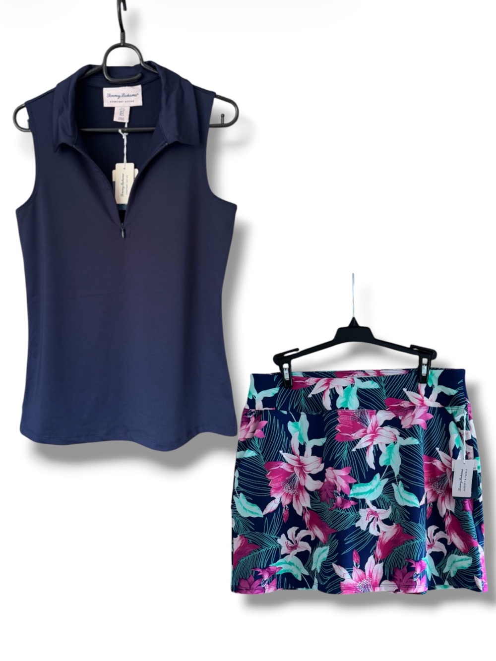 Tommy Bahama Navy Polo Top with Vibrant Floral Skort
